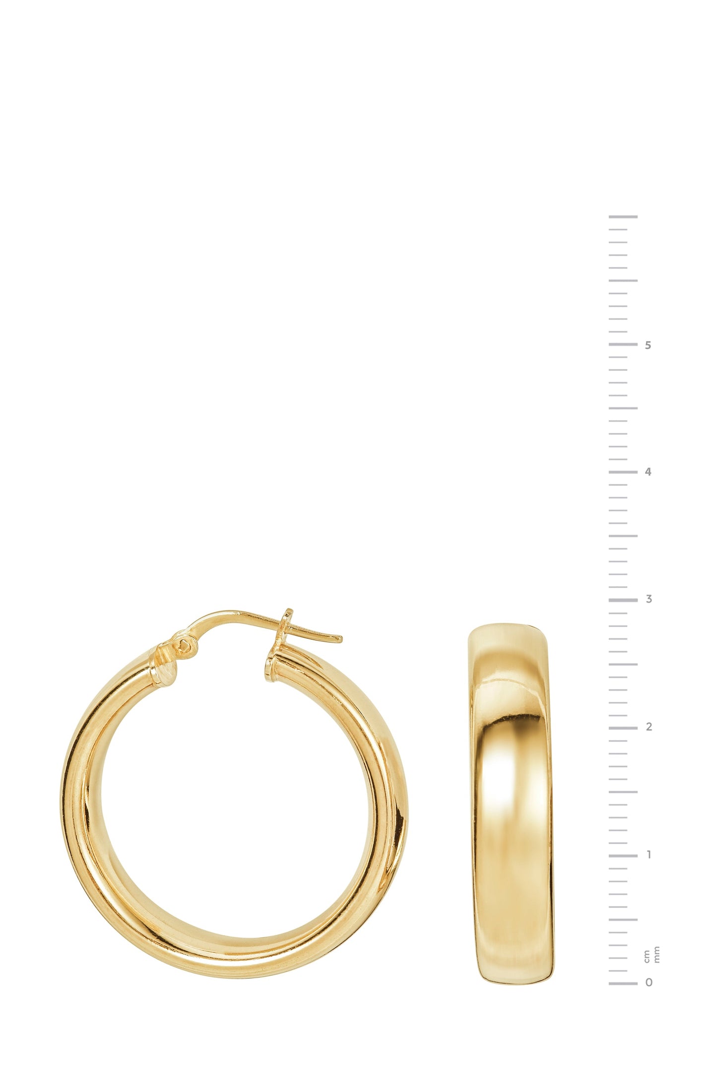 Sterling Silver Gold Plated Chunky 26mm Hoop Earrings-3