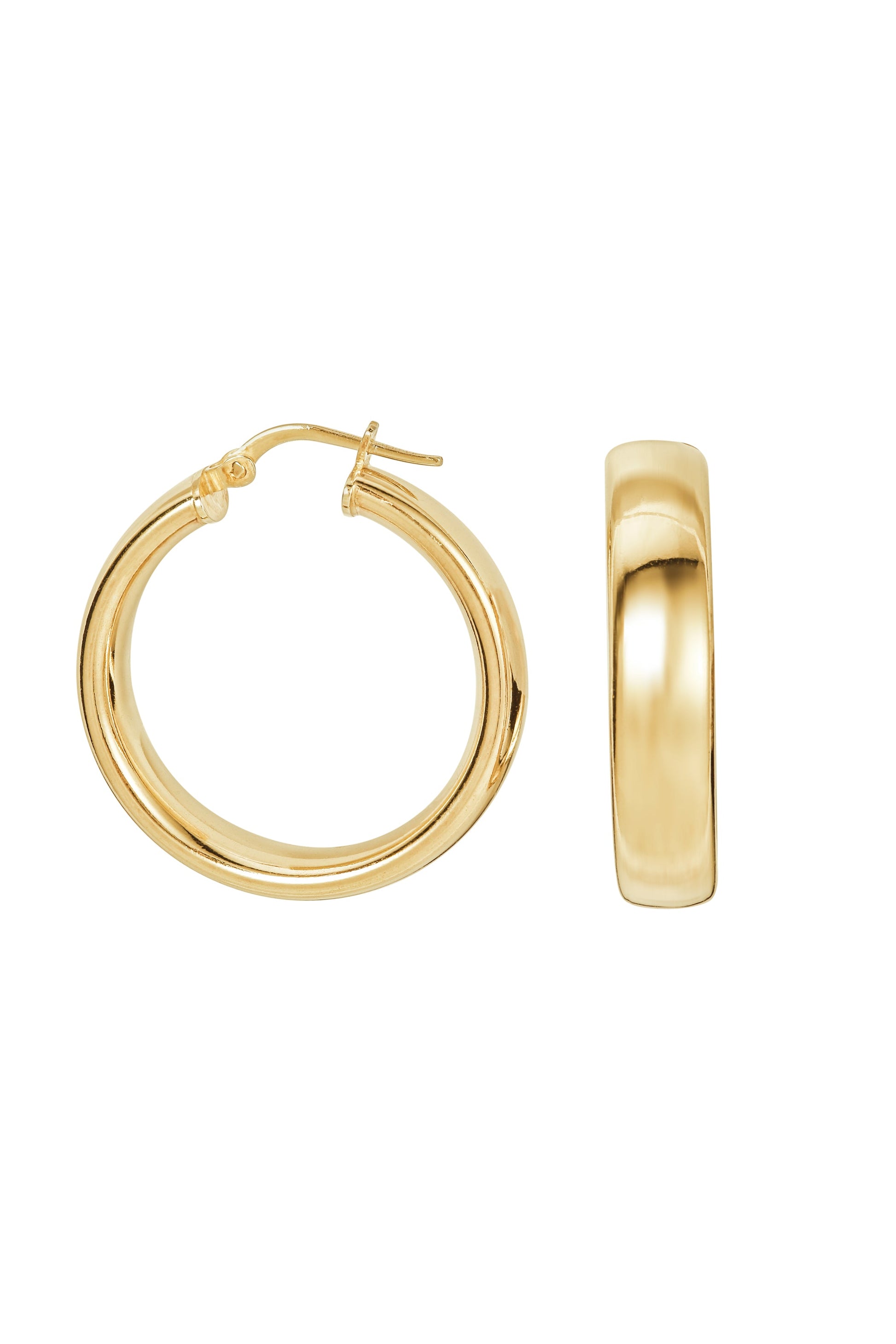 Sterling Silver Gold Plated Chunky 26mm Hoop Earrings-0