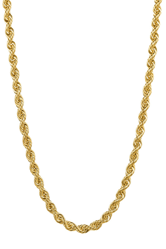 9ct Yellow Gold & Sterling Silver Bonded Rope Chain-0