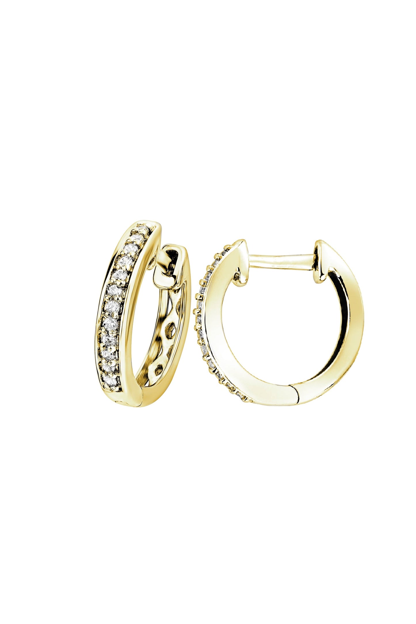 9ct Yellow Gold 0.10ct Diamond Hoop Earrings-1