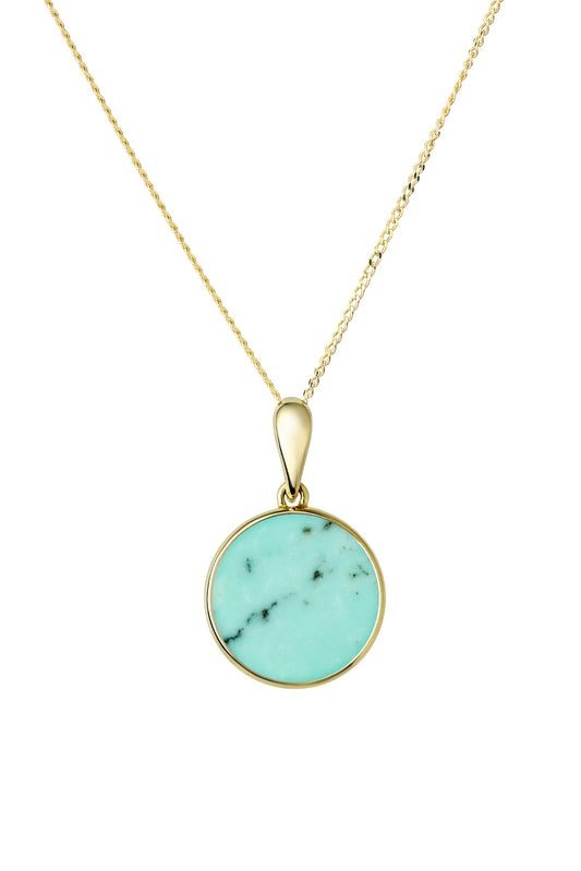 9ct Yellow Gold Turquoise Necklace-0