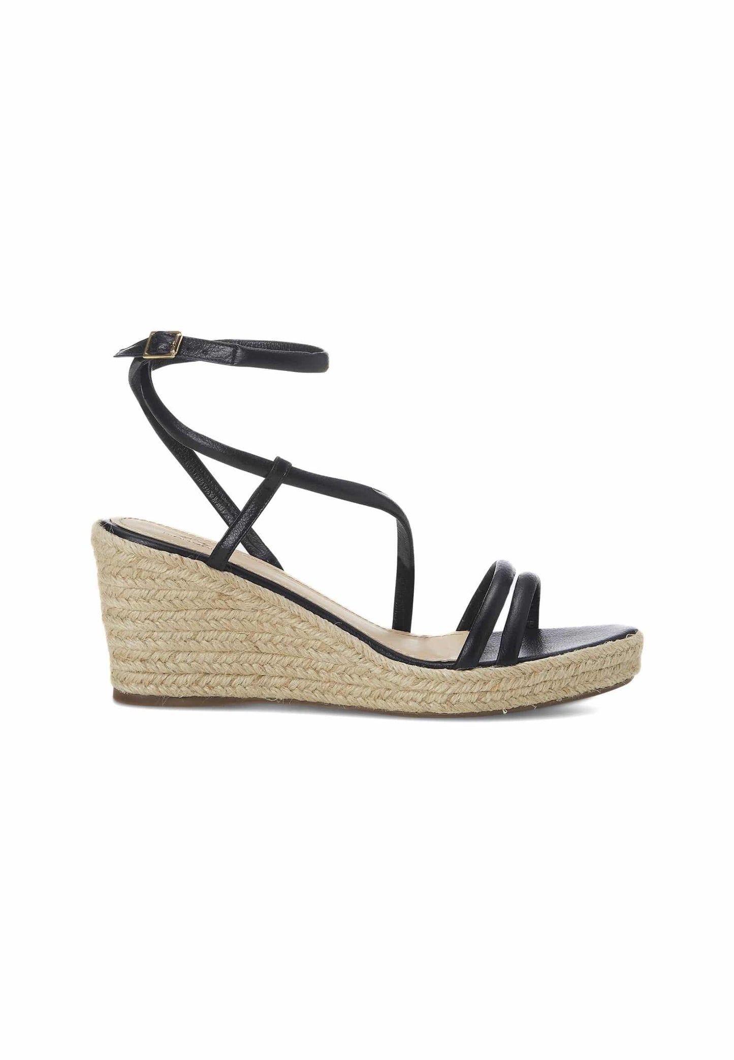 Ladies Black Espadrille Wedges.