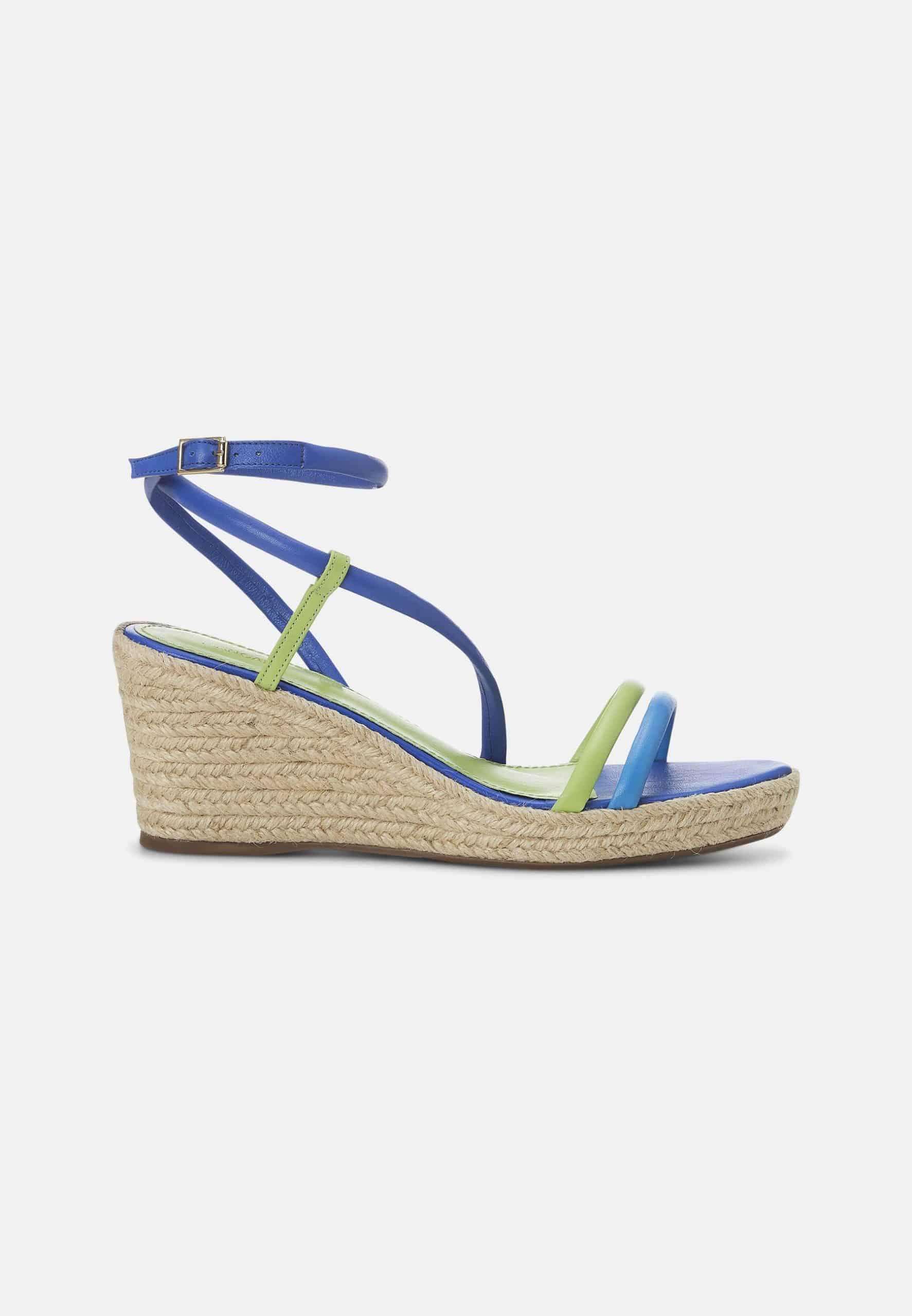 Ladies Blue Espadrille Wedges.