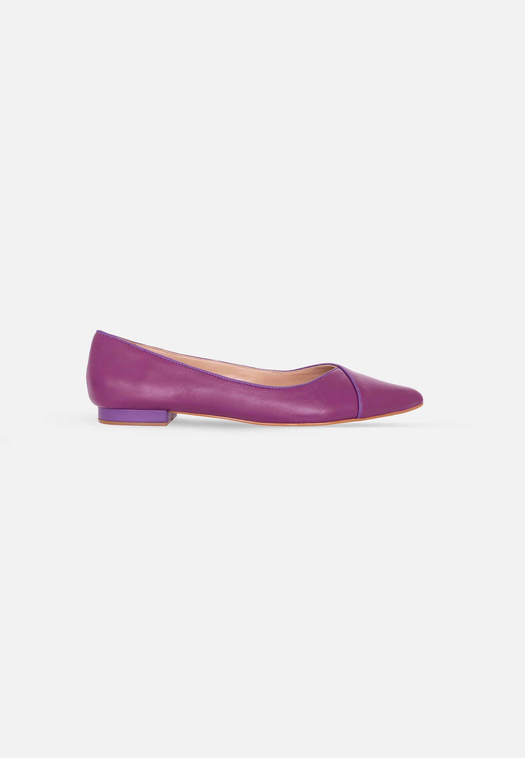 Ladies Classic Purple Leather Ballerinas.