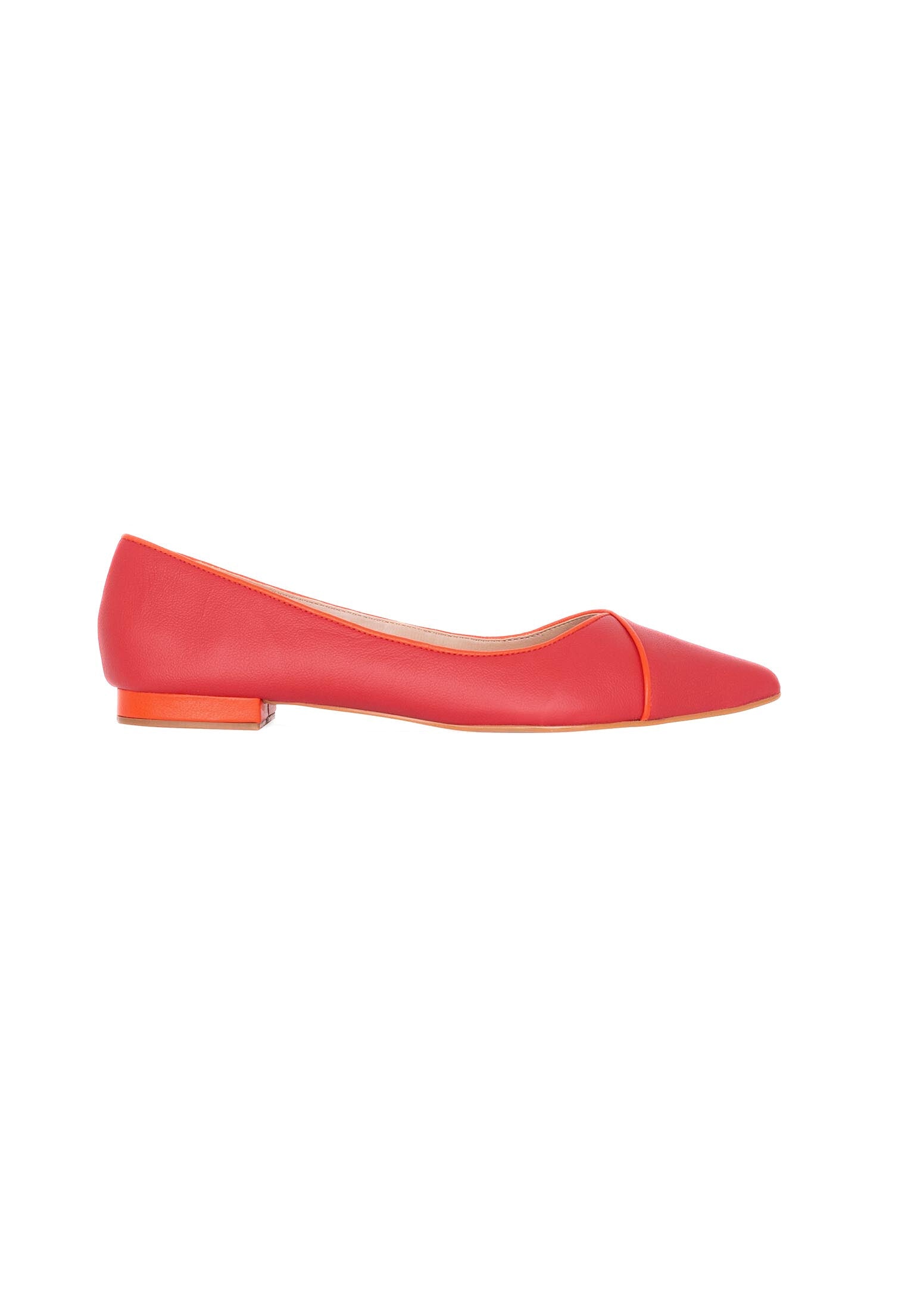 Ladies Classic Red Leather Ballerinas.