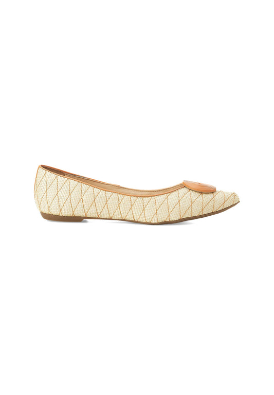 Ladies Flat Light Weight Raffia Ballerina Pumps.