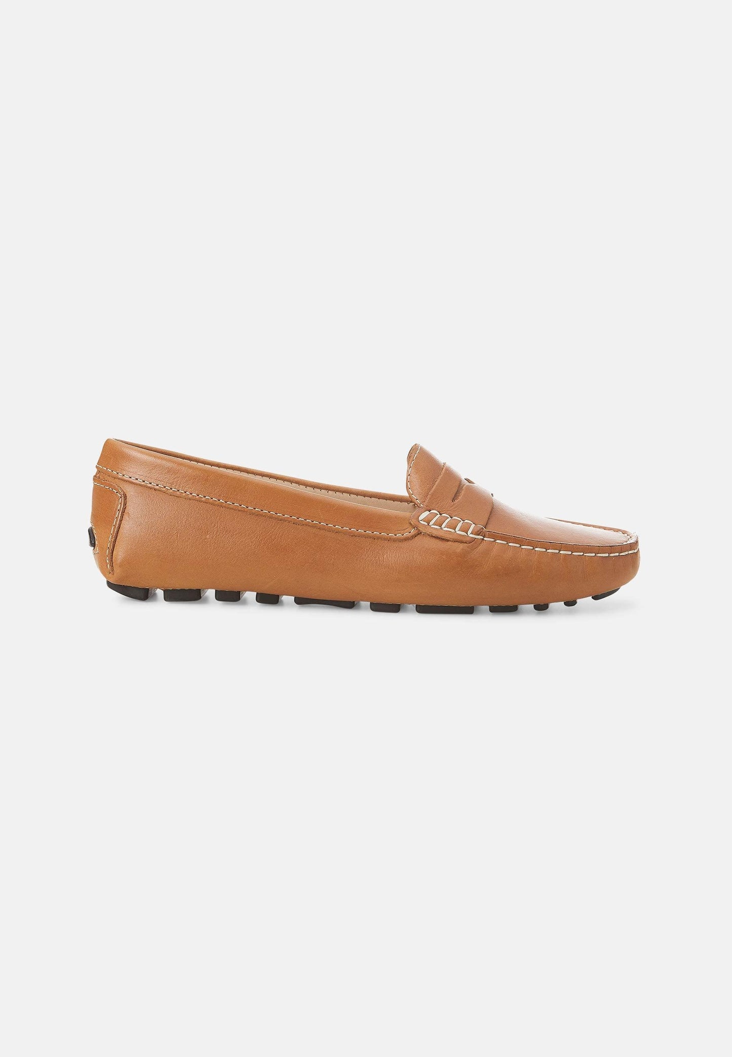 Ladies Leather Penny Loafers in Brown.