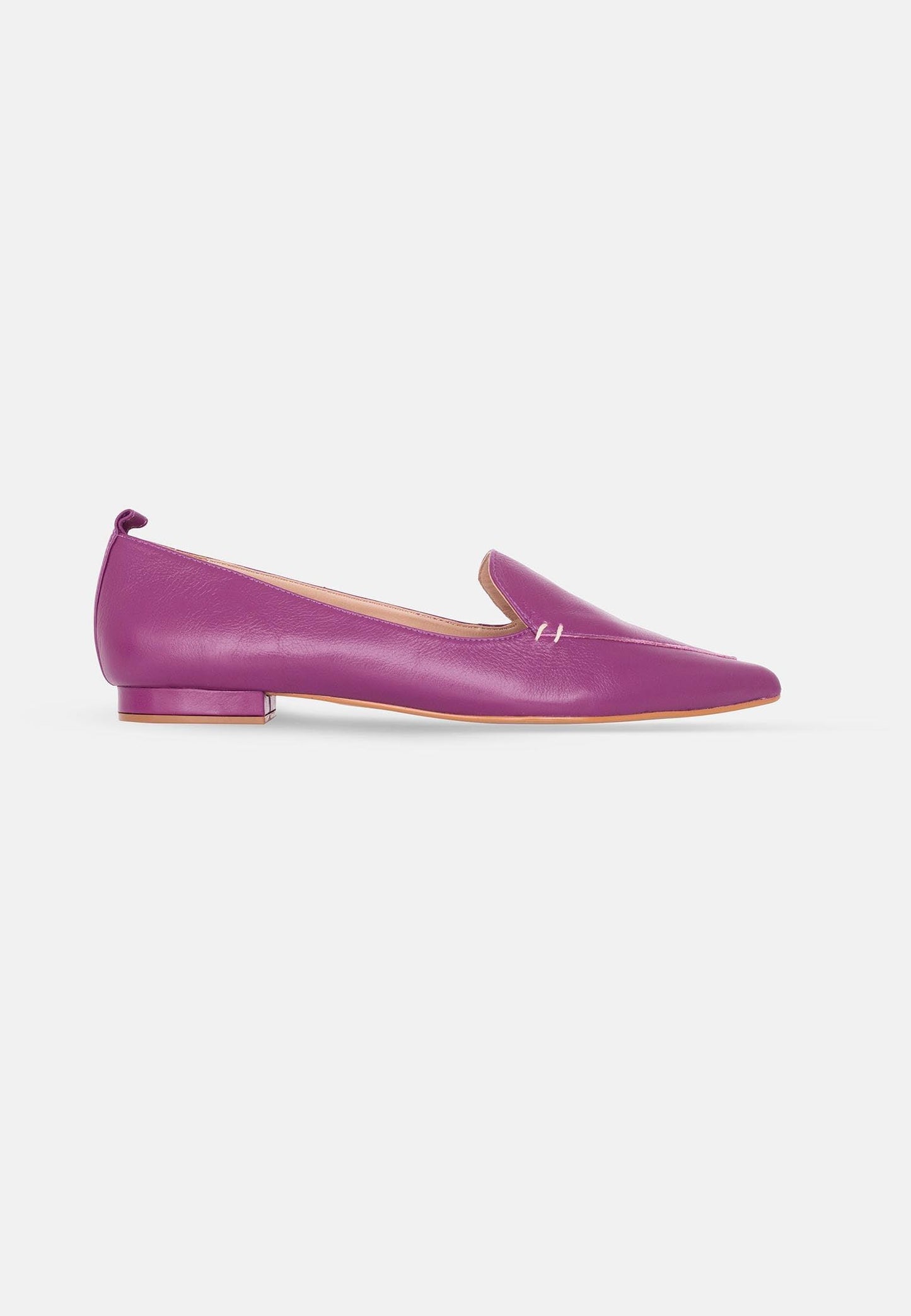 Ladies Purple Leather Ballerina Flats