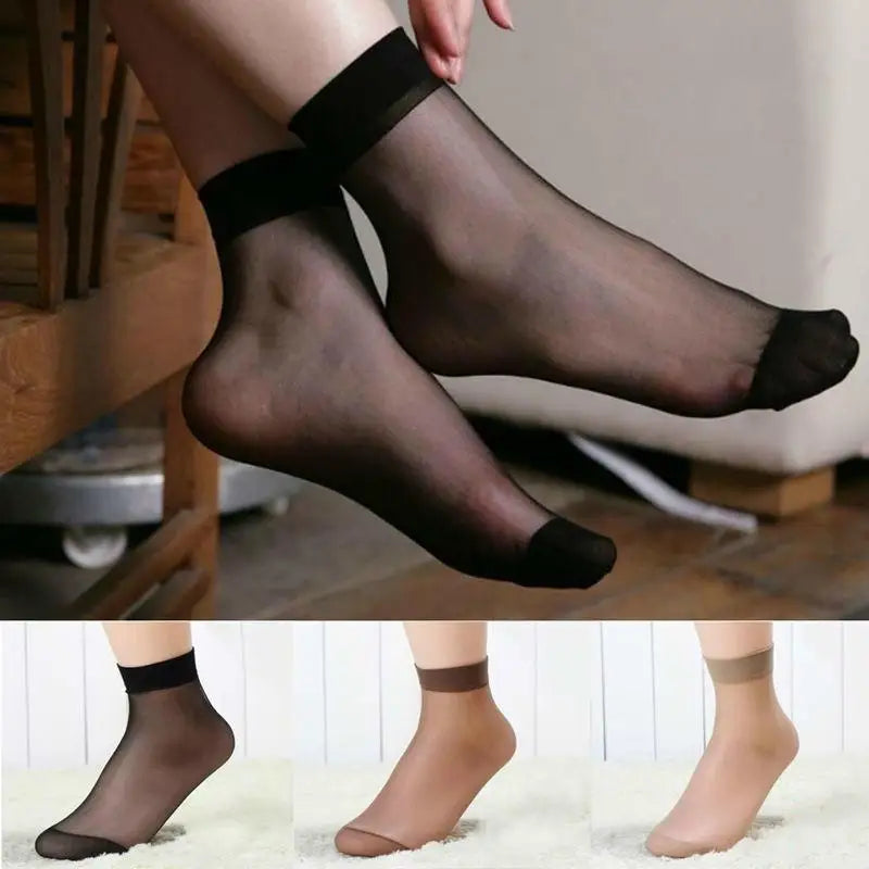 Women's 20 Pack of Transparent Skin Colour Ultra Thin Nylon Socks