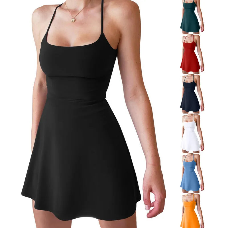 Women's Mini Tennis Dress with Shorts