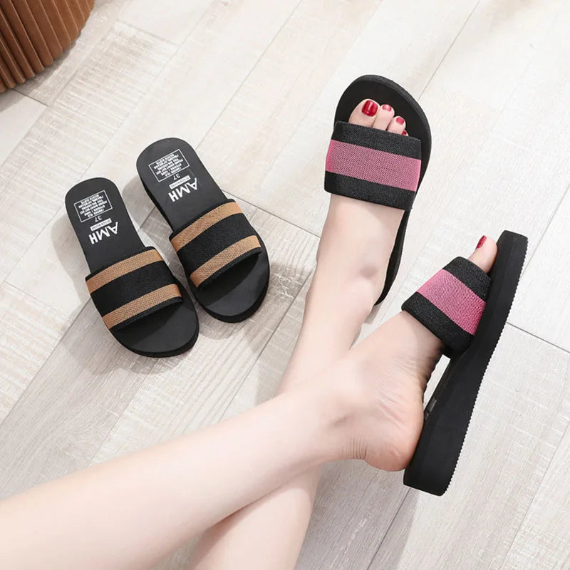 Women's Soft Slipper Style Flip Flops with Thick Sole