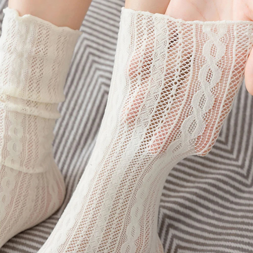 Women's Breathable Long Fashionable Nylon Mesh Socks