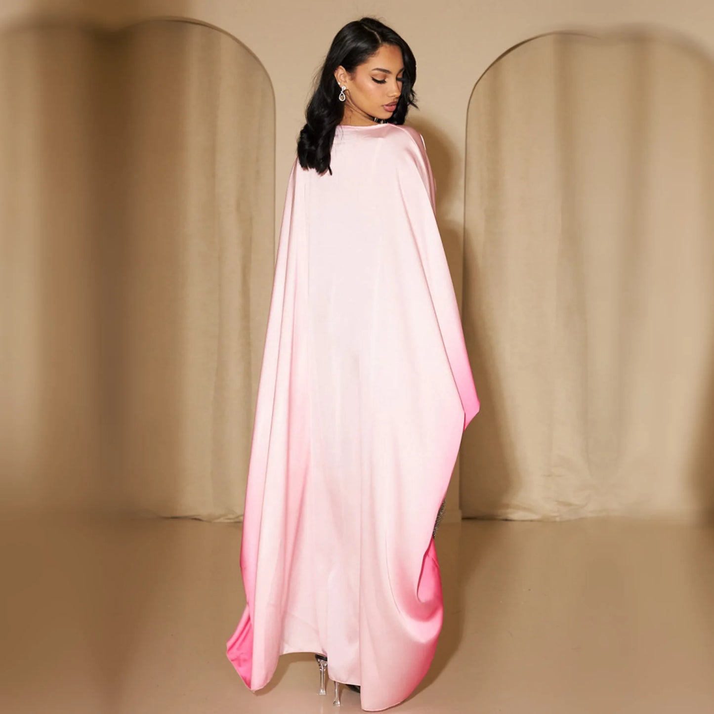 Women's Abaya Dress, Kaftan with Batwing Sleeves