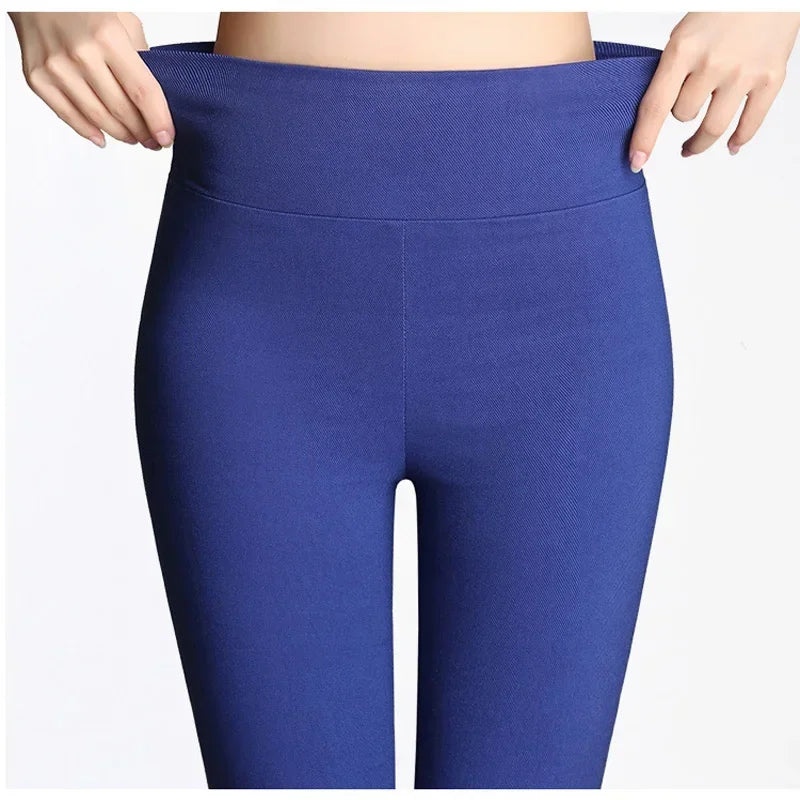 Women's High Waist Elasticated Skinny Fit Trousers