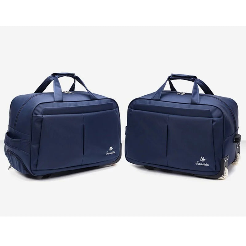 Men's Duffle Travel Bag Trolley Suitcase with Wheels