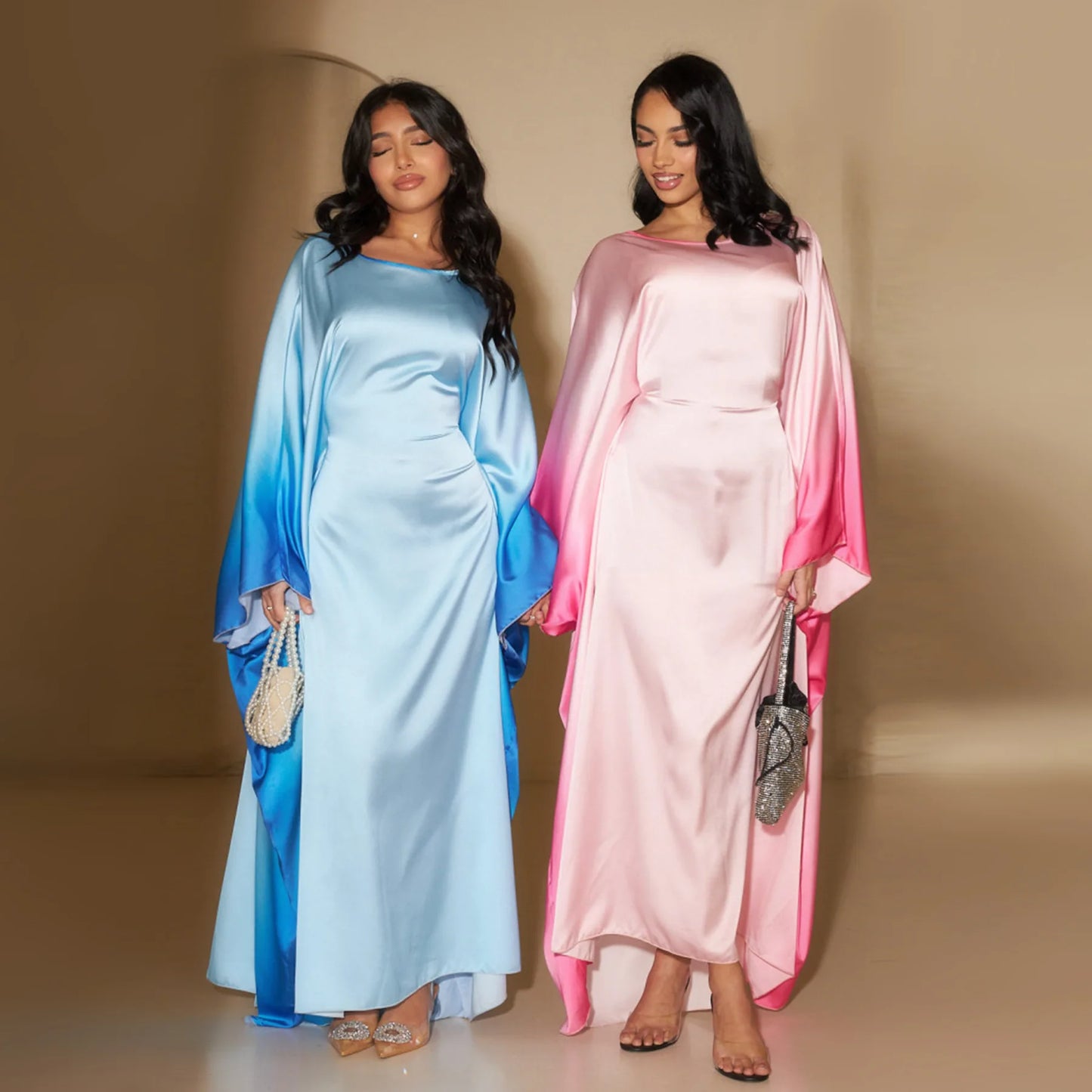 Women's Abaya Dress, Kaftan with Batwing Sleeves