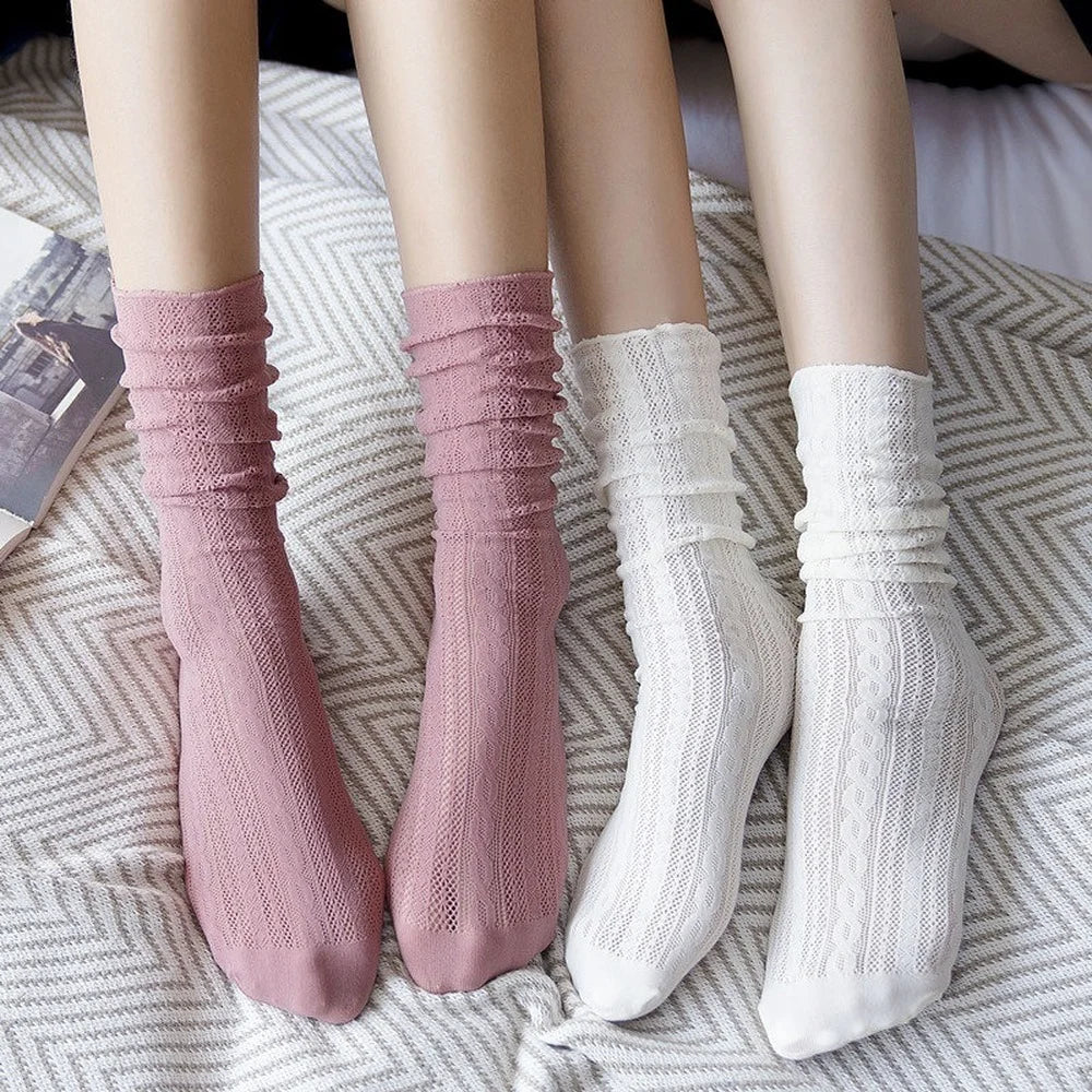 Women's Breathable Long Fashionable Nylon Mesh Socks