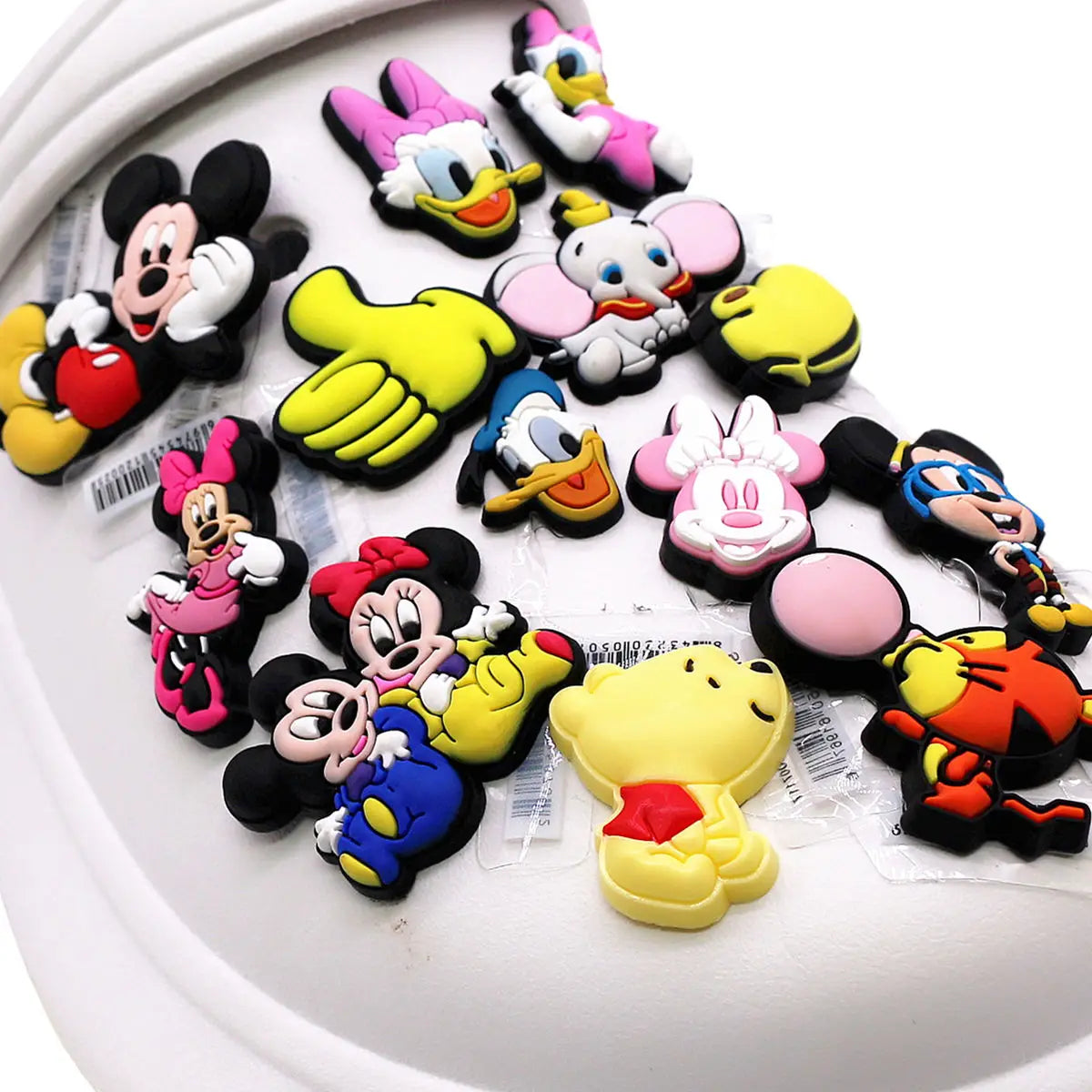 6 Pack of Mickey Mouse and Donald Duck, Daisy Duck Disney Characters Shoe Charms