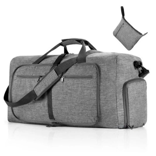 Women's Large Foldable Waterproof 85L Grey Travel Bag