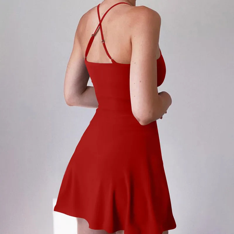 Women's Mini Tennis Dress with Shorts