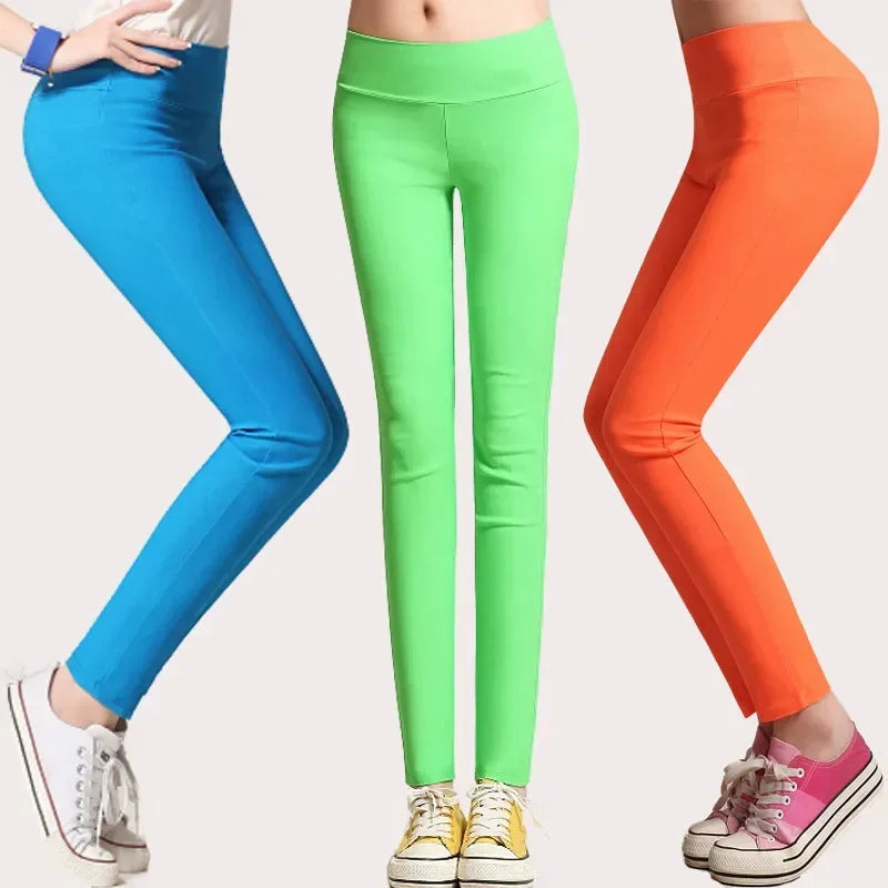 Women's High Waist Elasticated Skinny Fit Trousers