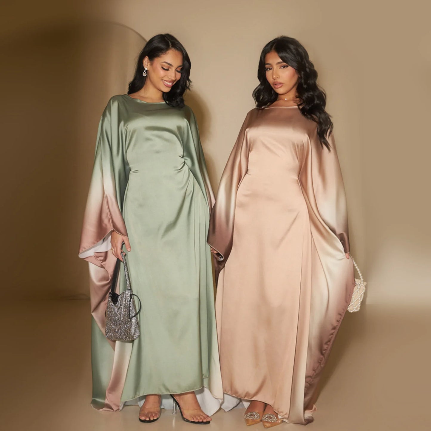 Women's Abaya Dress, Kaftan with Batwing Sleeves