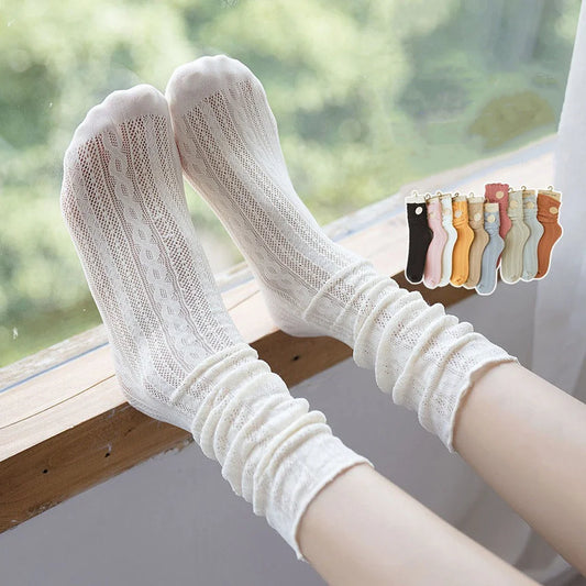 Women's Breathable Long Fashionable Nylon Mesh Socks