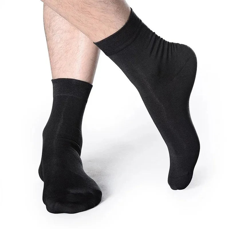 Men's Black Breathable Cotton Socks 10 Pack