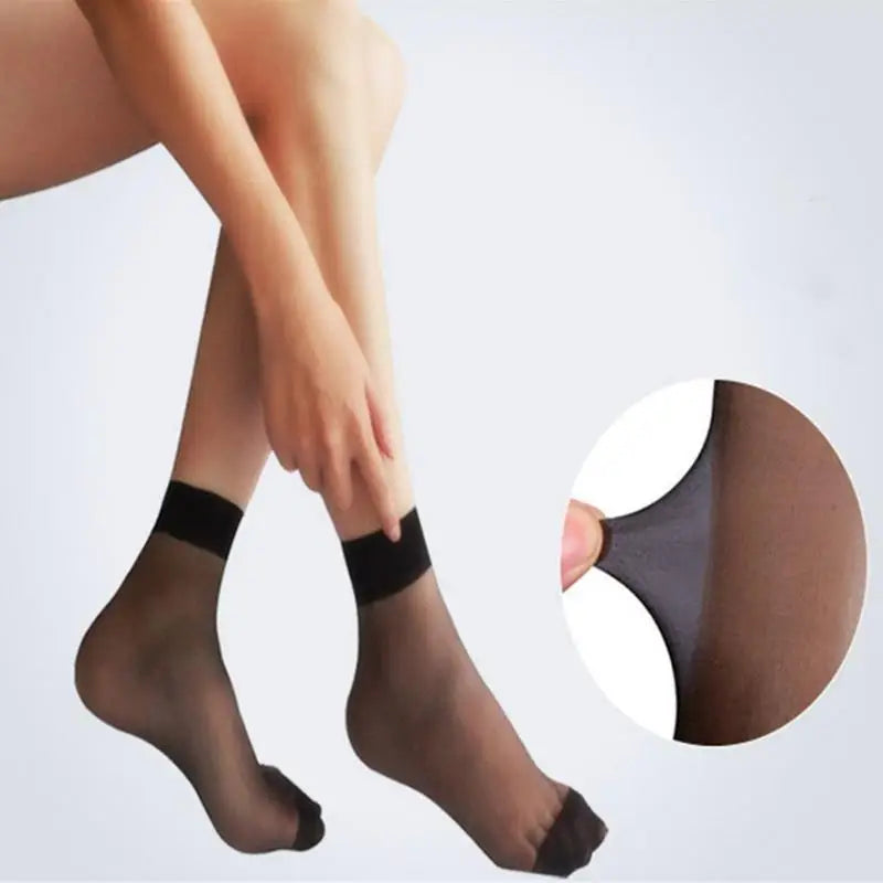 Women's 20 Pack of Transparent Skin Colour Ultra Thin Nylon Socks