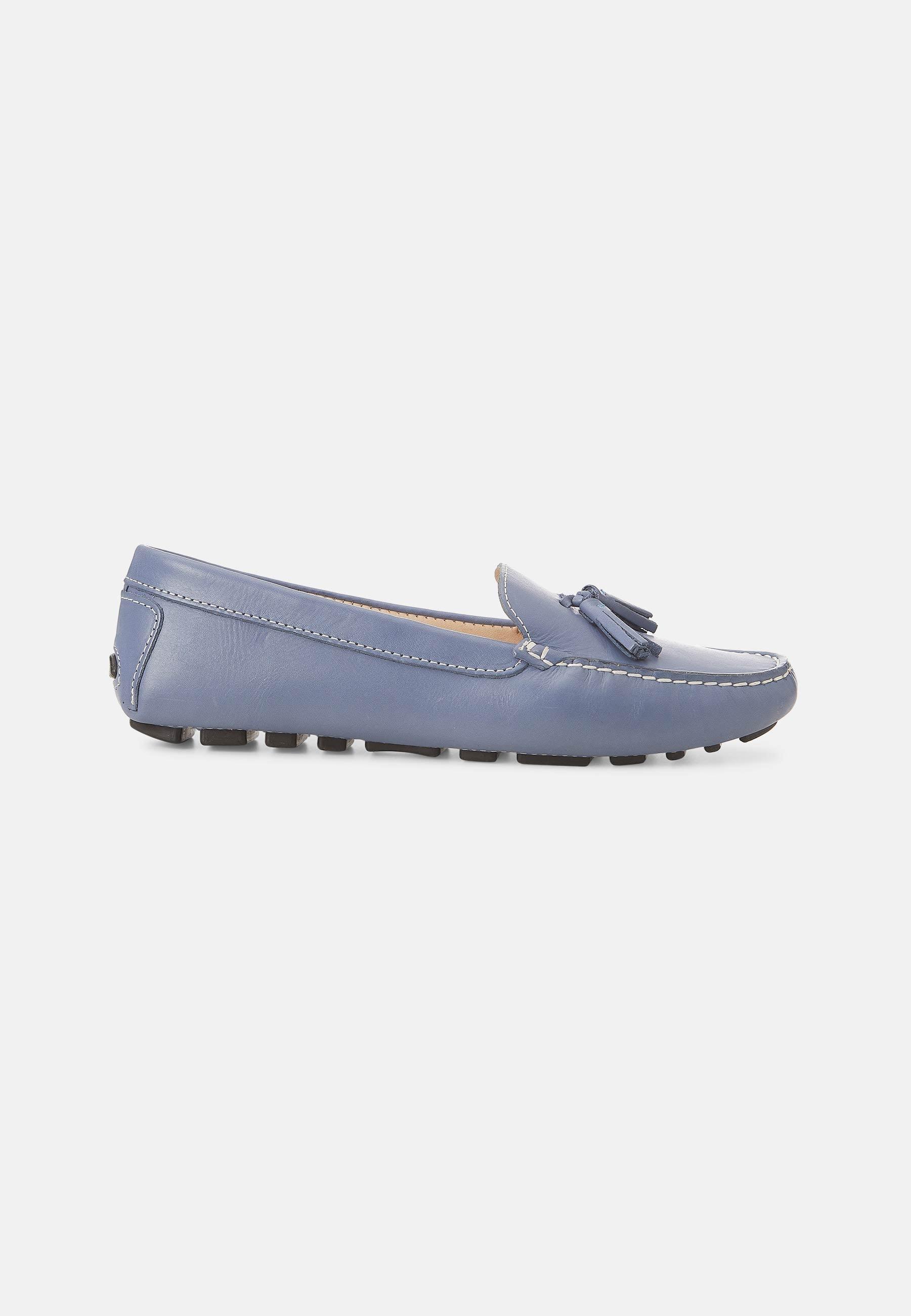 Women's Blue Loafers with Cushioned Insoles.