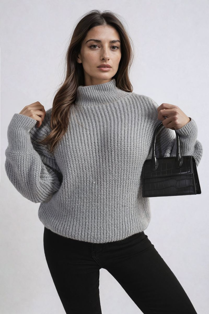 Women's Buttons Long Sleeves Chunky Knit Top