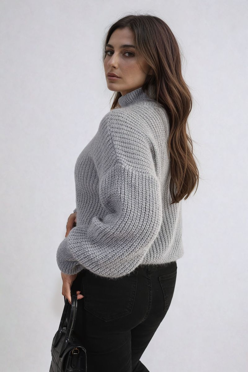 Women's Buttons Long Sleeves Chunky Knit Top