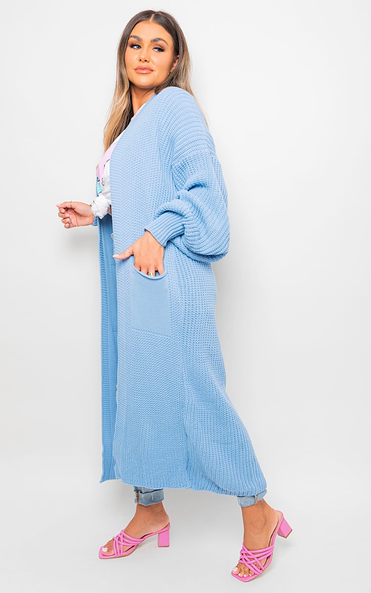 Women's Chunky Knitted Balloon Sleeve Long Maxi Cardigan