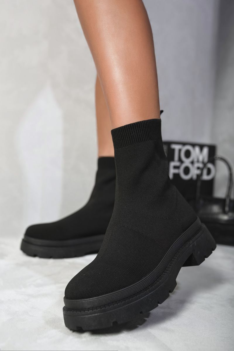 Women's Platform Sock Ankle Boots