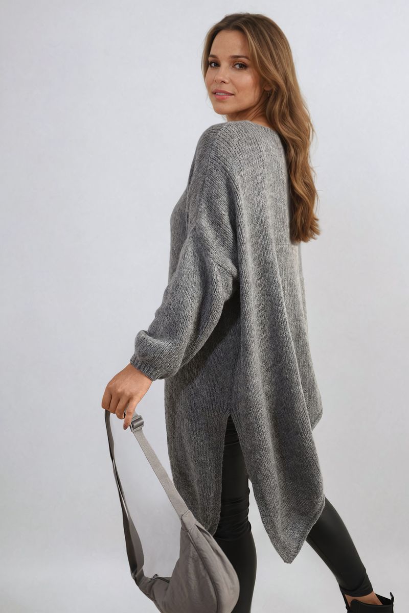 Women's Asymmetric Oversized Knitted Jumper