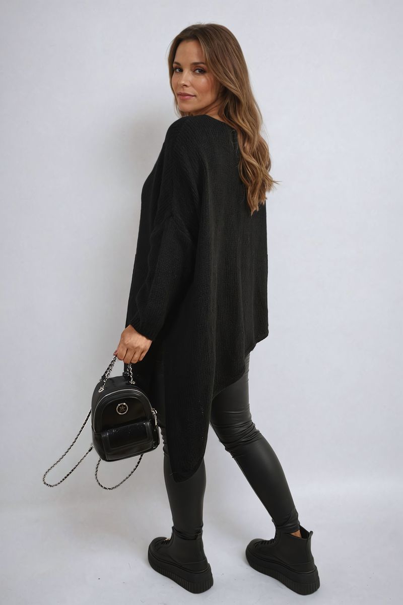 Women's Asymmetric Oversized Knitted Jumper