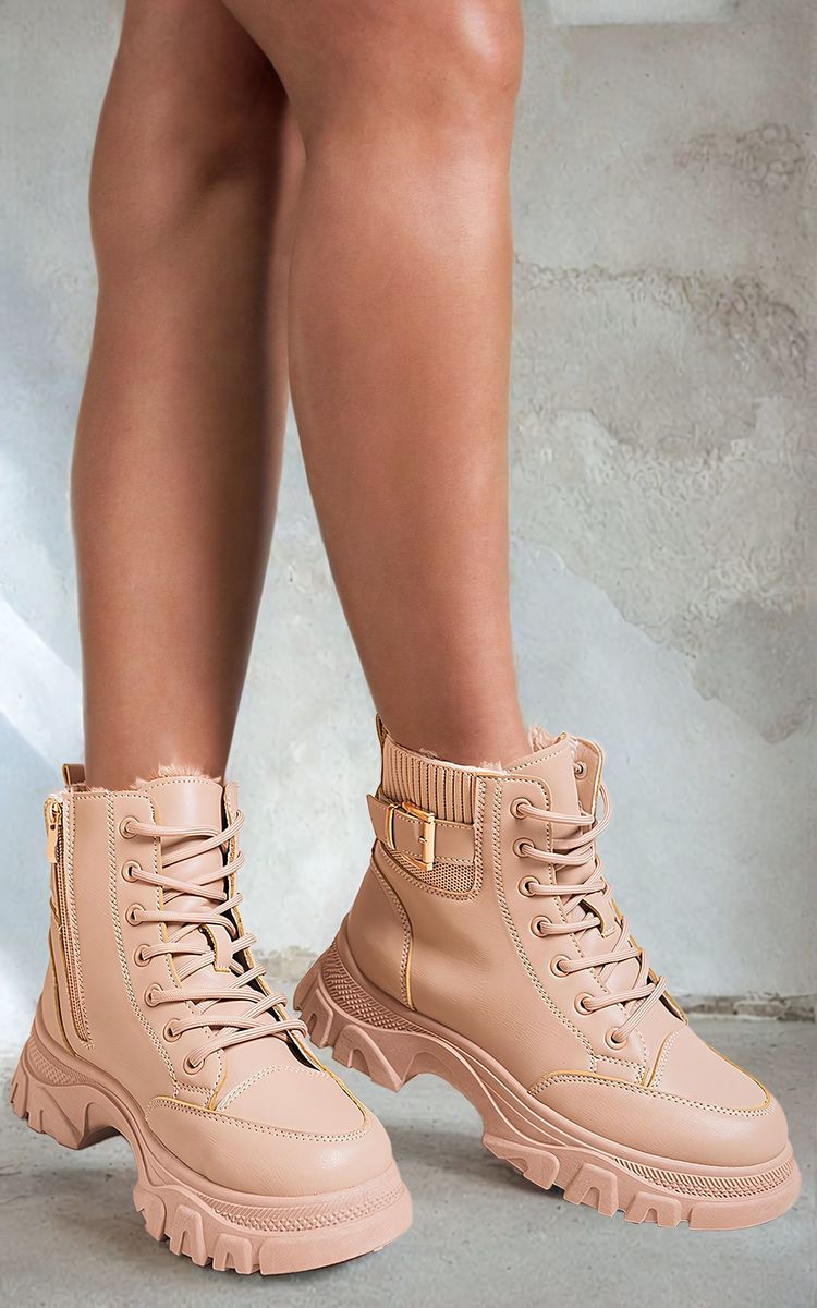 Women's Chunky Lace Up Platform Ankle Boots