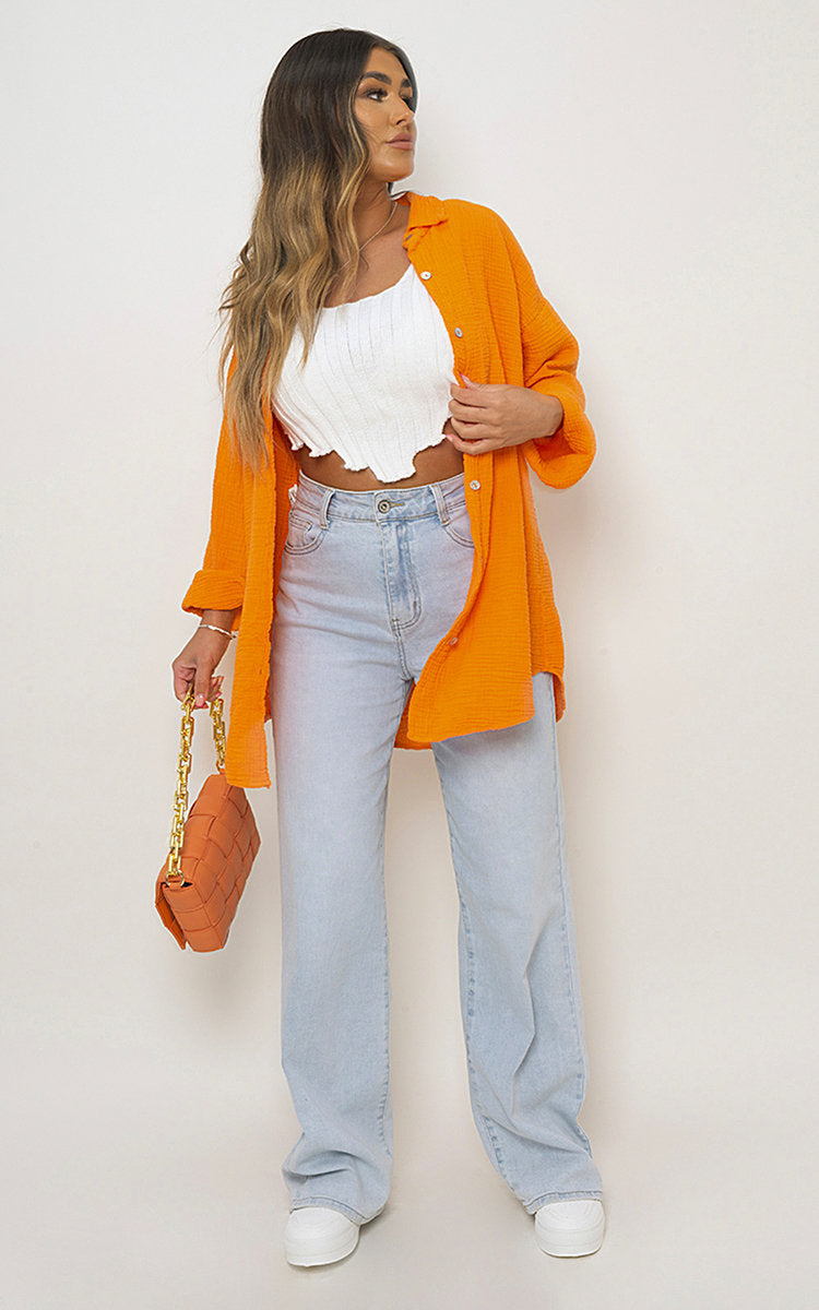 Women's Button Down Long Sleeve Oversized Shirt