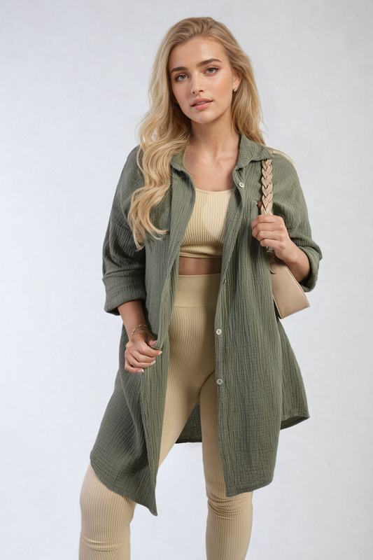 Women's Button Down Long Sleeve Oversized Shirt