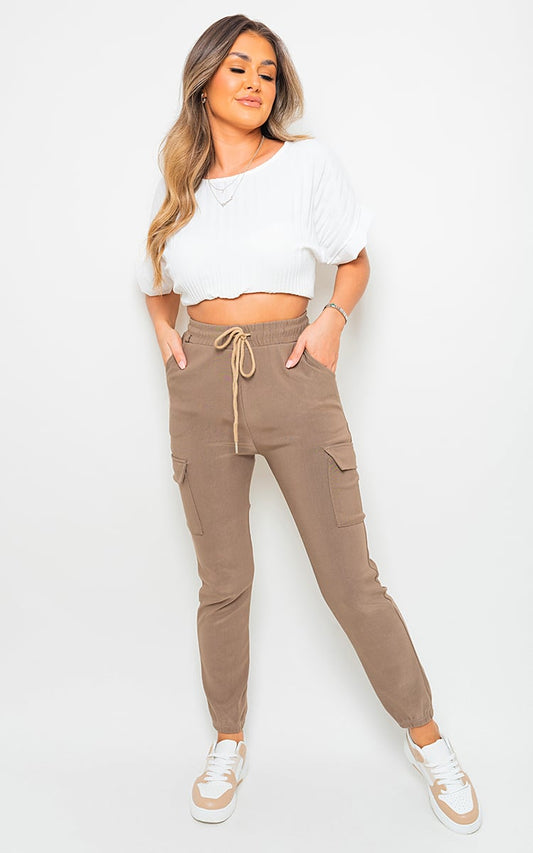 Women's Cargo Pocket Trouser with Drawstring