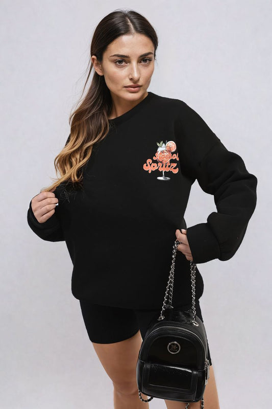 Women's Aperol Spritz Cocktail Graphic Knitted Jumper