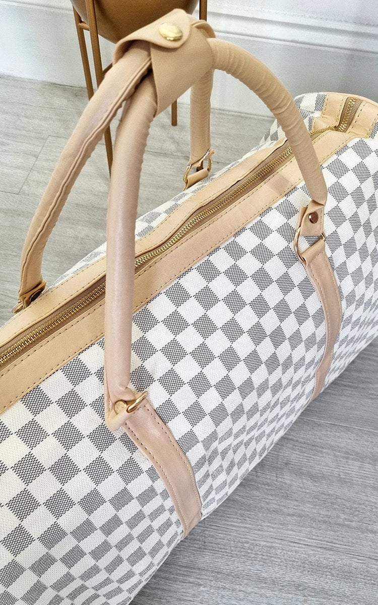 Women's Checked Print Overnight Bag