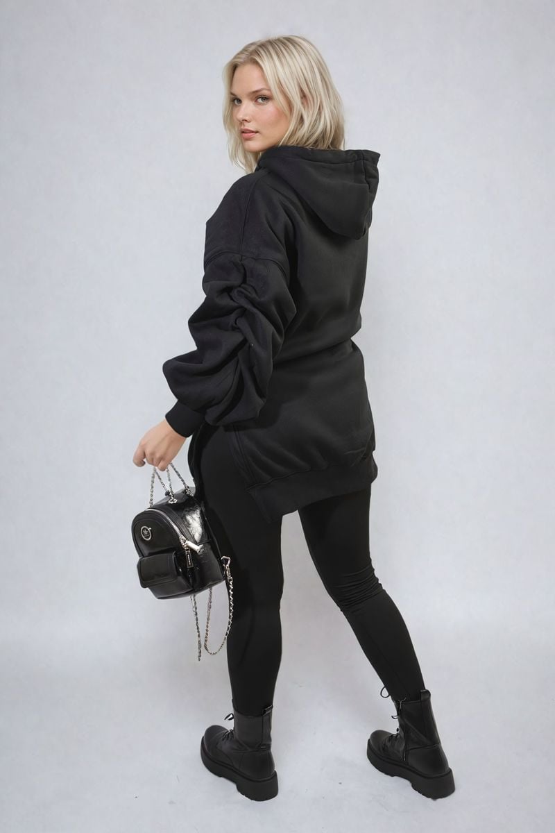 Women's Oversized Hoodie with Side Split and Leggings Co ord Set