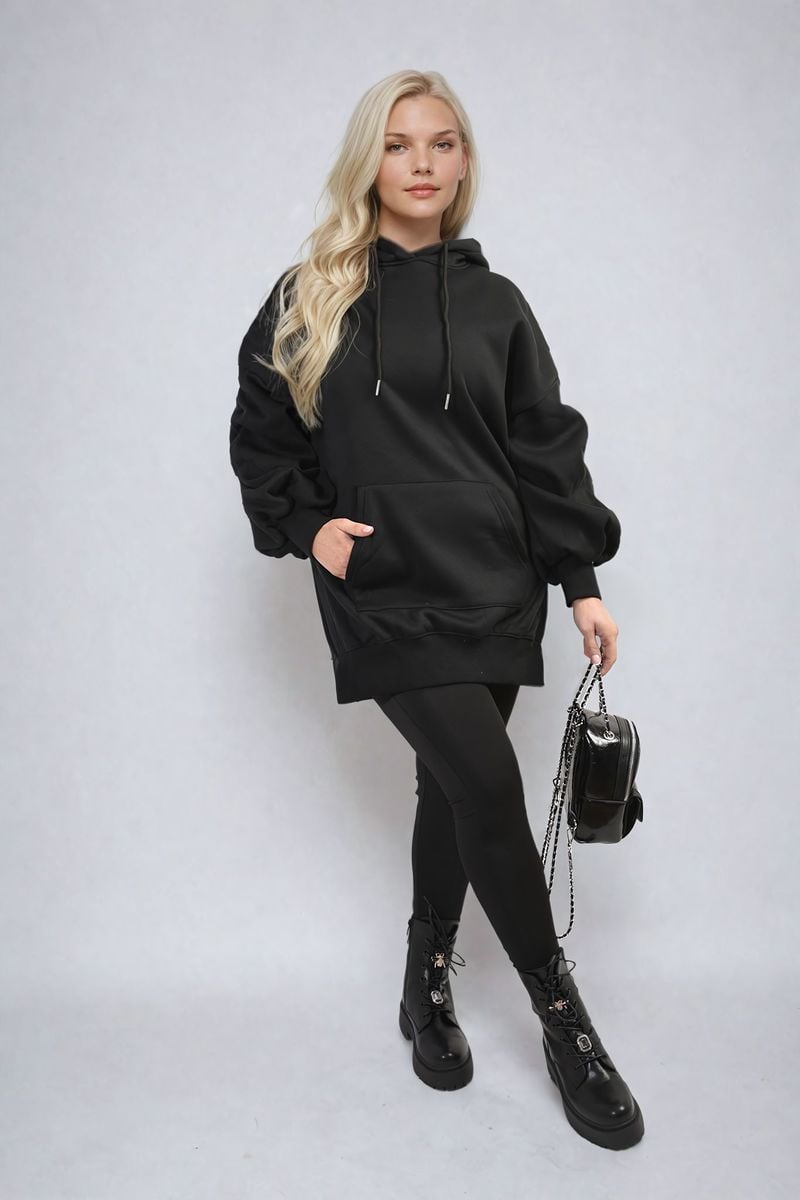 Women's Oversized Hoodie with Side Split and Leggings Co ord Set