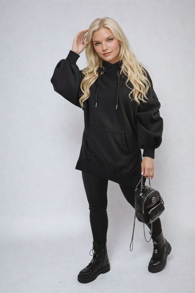 Women's Oversized Hoodie with Side Split and Leggings Co ord Set