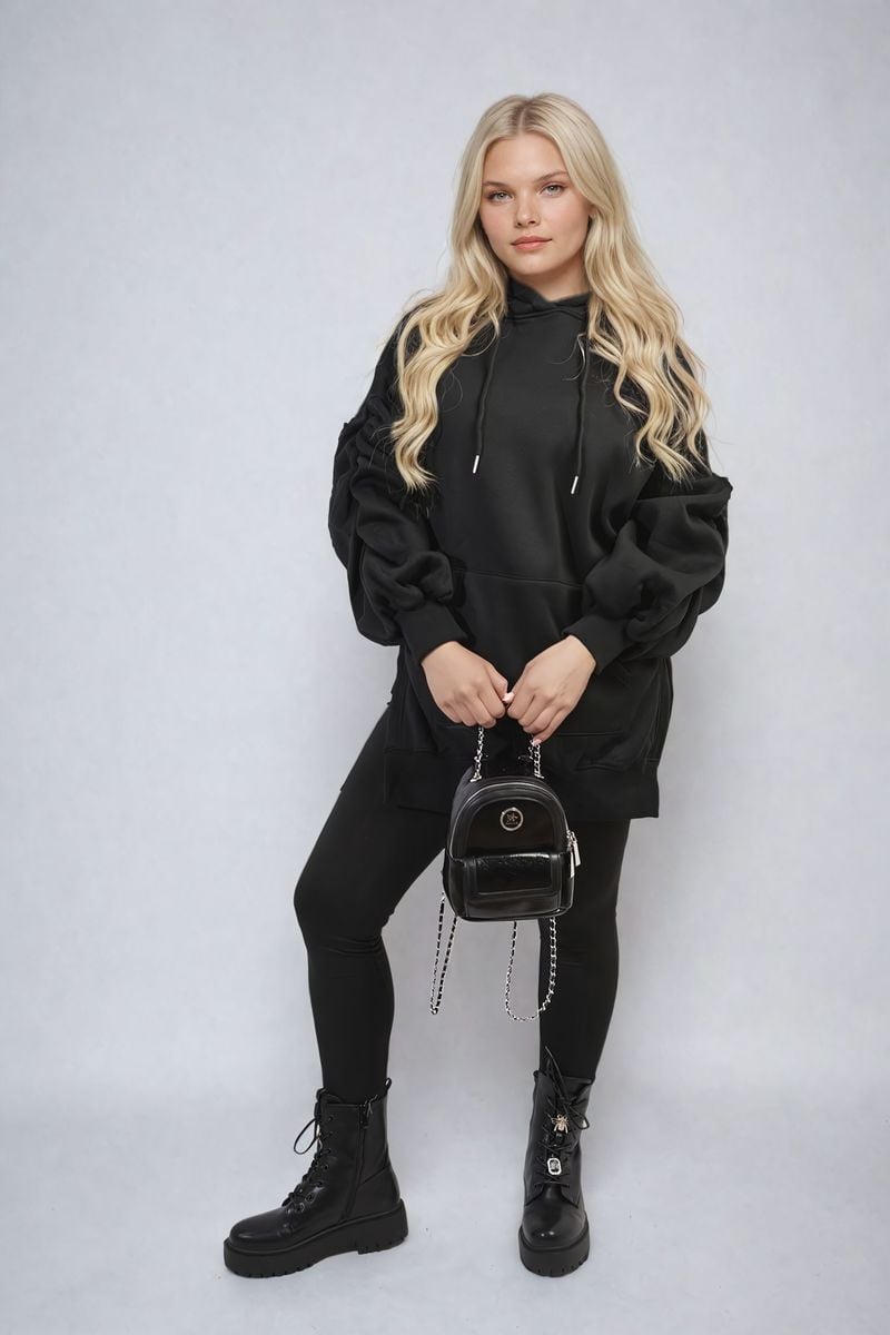 Women's Oversized Hoodie with Side Split and Leggings Co ord Set