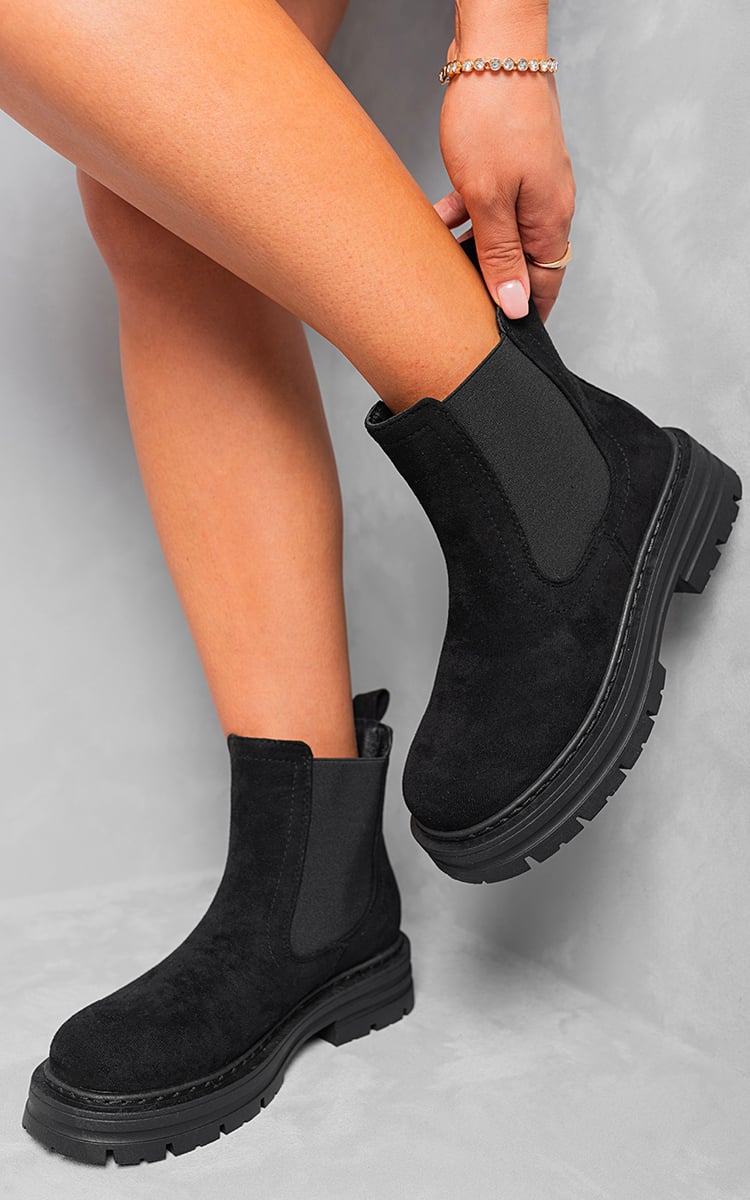 Women's Chunky Chelsea Suede Ankle Boots