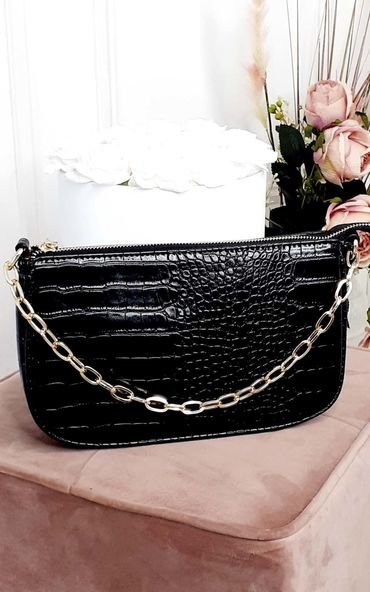 Women's Croc Print Shoulder Bag