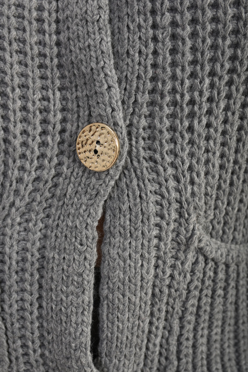 Women's Chunky Cable Button Knit Cardigan