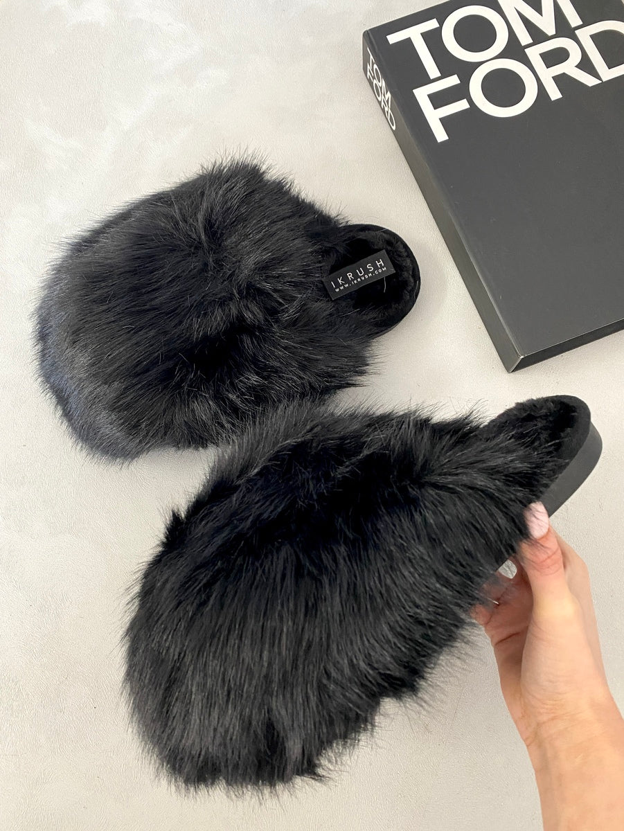 Women's Fluffy Faux Fur Winter Sandals